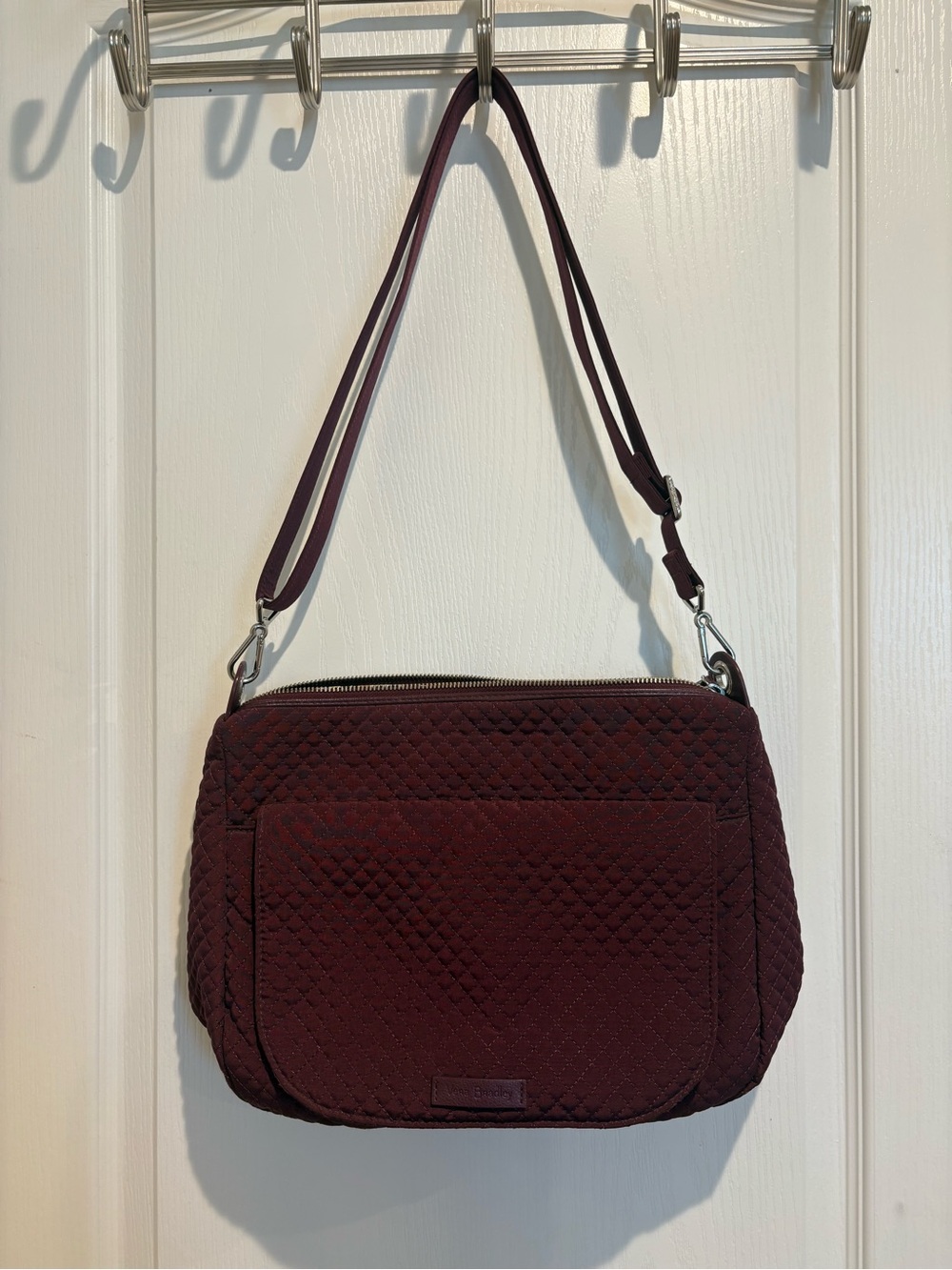Vera Bradley Quilted Hawthorn Rose Mail Bag in Deep Burgundy